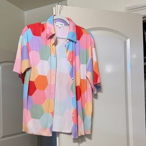 Colorful Geometric Pattern Men's Shirt